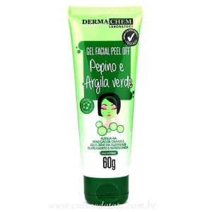 Gel Facial Peel Off Pepino e Argila Verde 60g - Dermachem